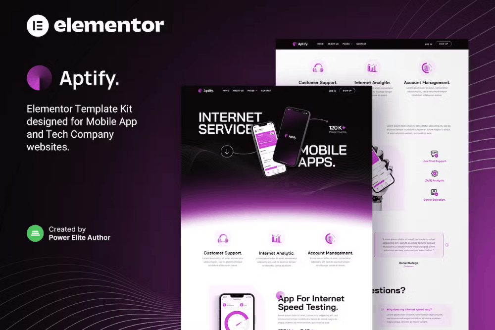 Aptify – Mobile App Landing Page & Tech Company Template Kit