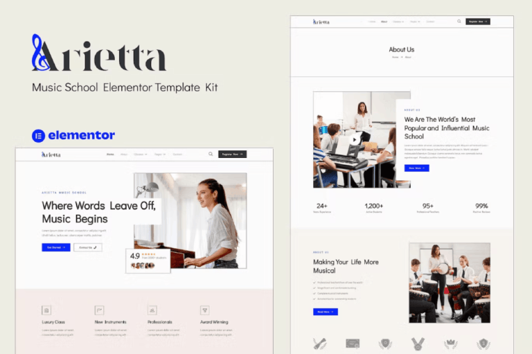 Arietta – Music School Elementor Template Kit