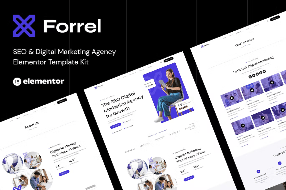 Forrel – SEO & Digital Marketing Agency Elementor Template Kit