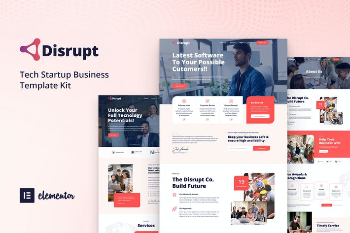 Disrupt – Tech Startup Business Elementor Template Kit