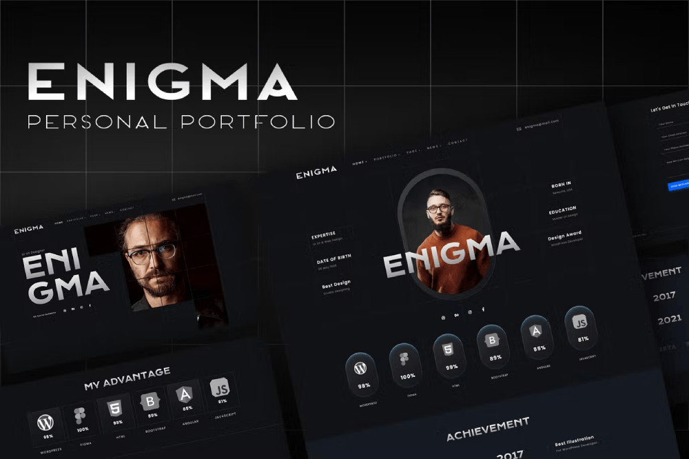 Enigma – Modern Portfolio Elementor Template Kit