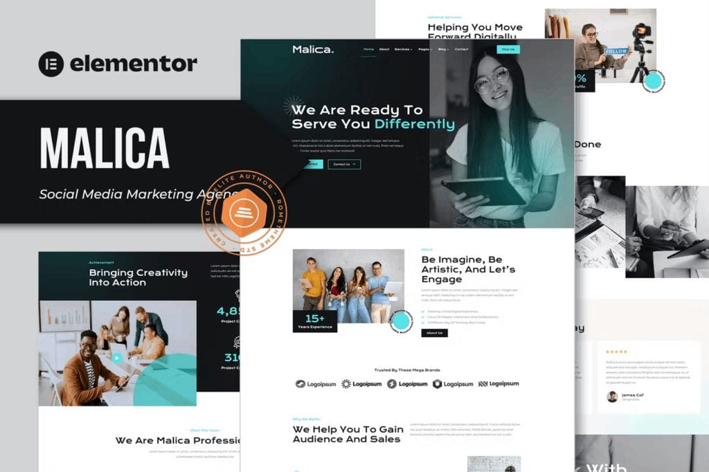 Malica – Social Media Marketing Agency Elementor Template Kit