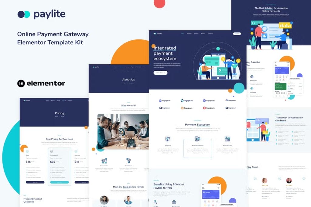 Paylite – Online Payment Gateway Elementor Template Kit