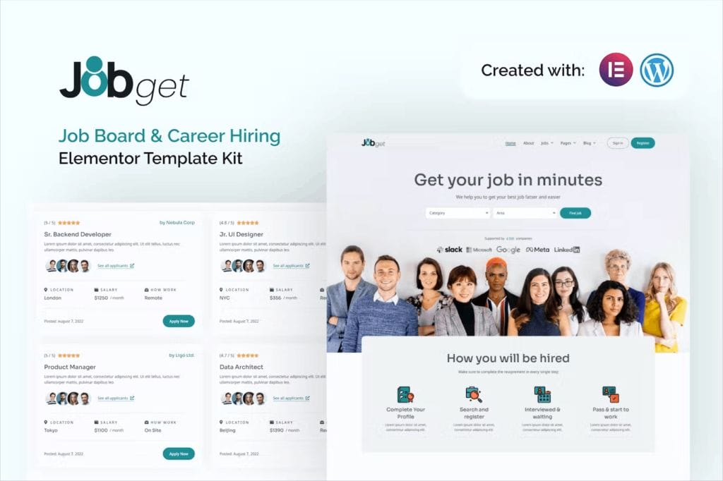 Jobget – Job Board Elementor Template Kit