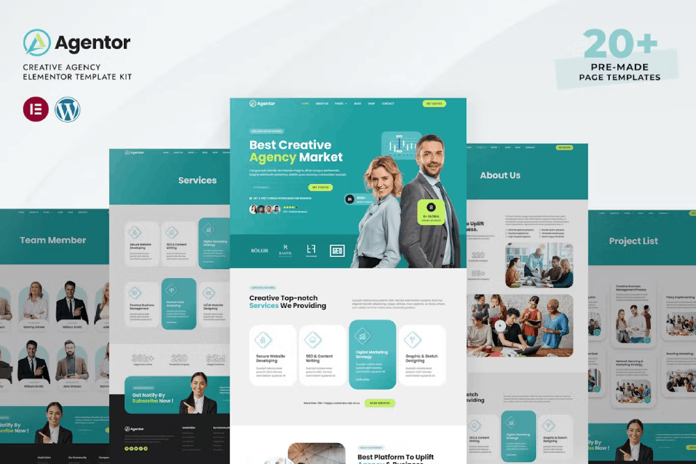 Agentor Creative Agency Elementor Pro Template Kit