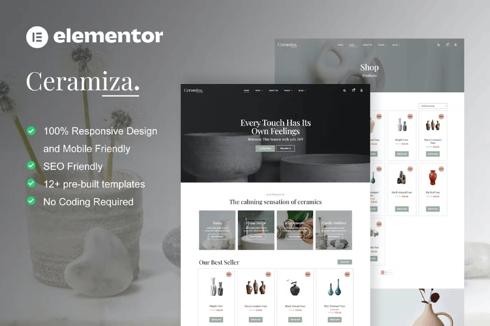 Ceramiza – Pottery & Ceramic Decor Elementor Template Kit