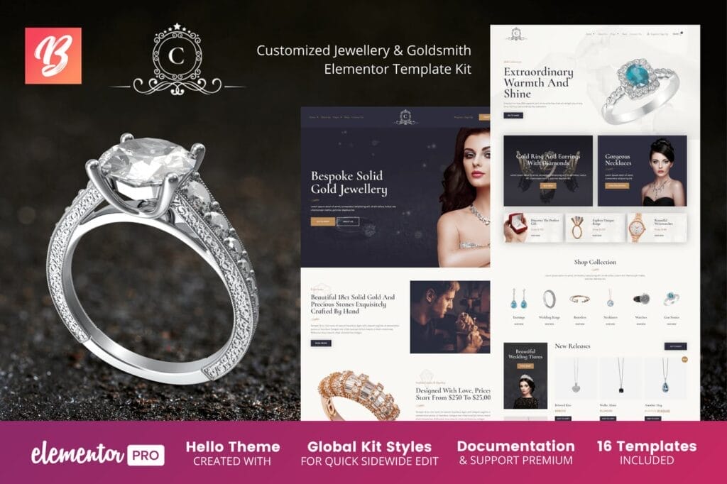 CustomMade – Customized Jewellery & Goldsmith Elementor Template Kit