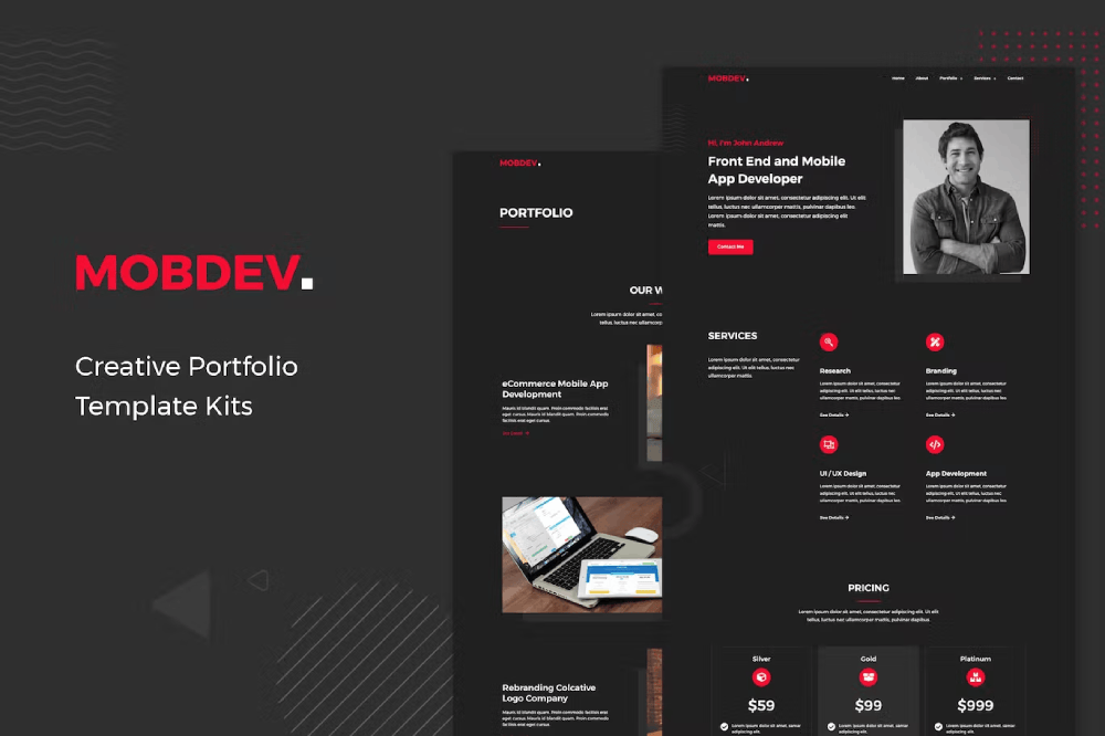 Mobdev – Creative Portfolio Elementor Template Kit