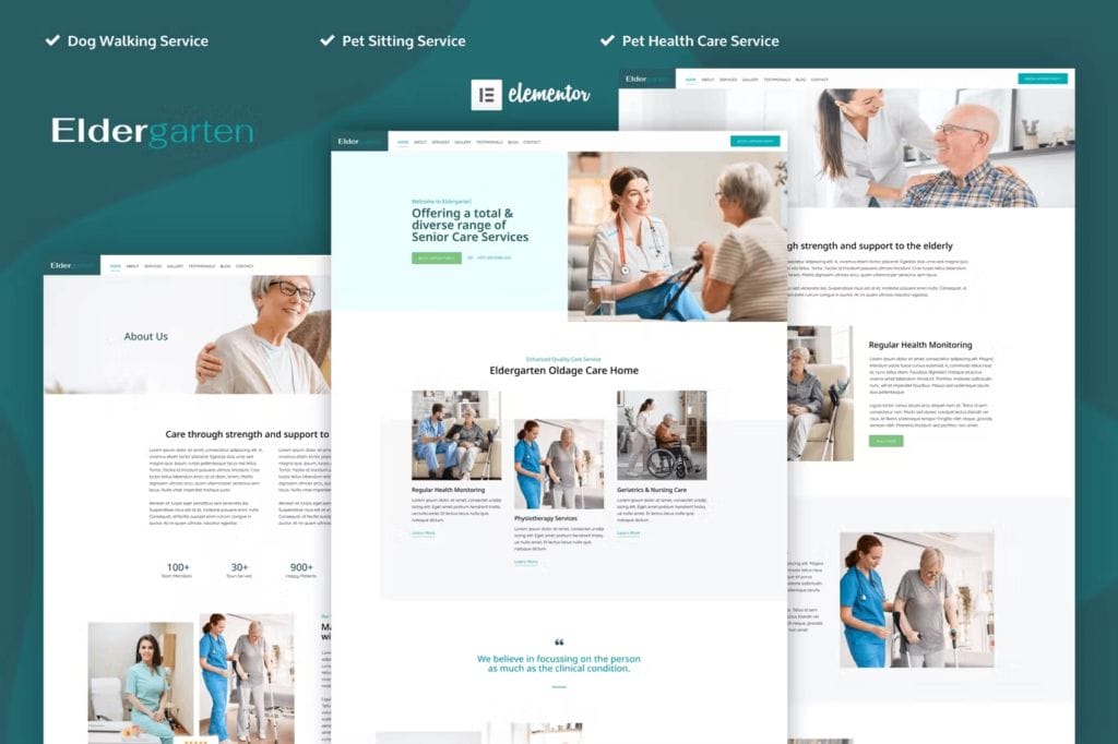 Eldergarten – Elderly Care Elementor Template Kit