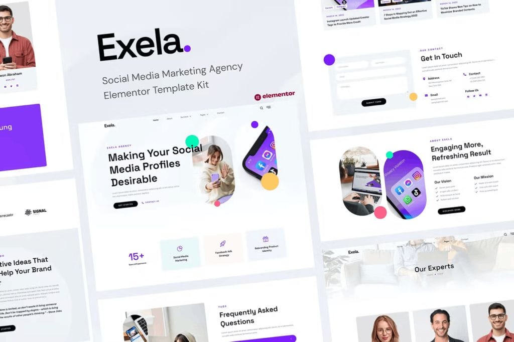 Exela – Social Media Marketing Agency Elementor Template Kit