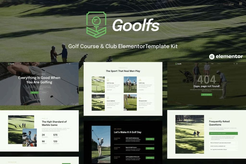 Goolfs – Golf Course & Club Elementor Template Kit