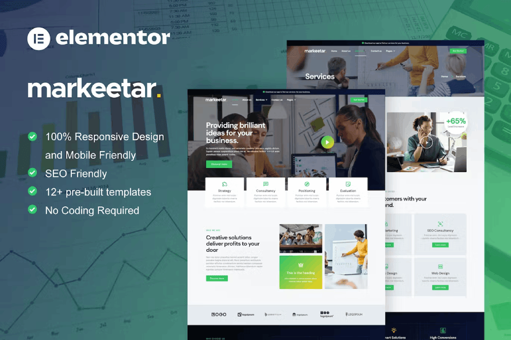 Markeetar – Digital Marketing Agency Elementor Pro Template Kit
