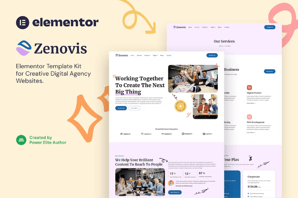 Zenovis – Creative Digital Agency Elementor Template Kit